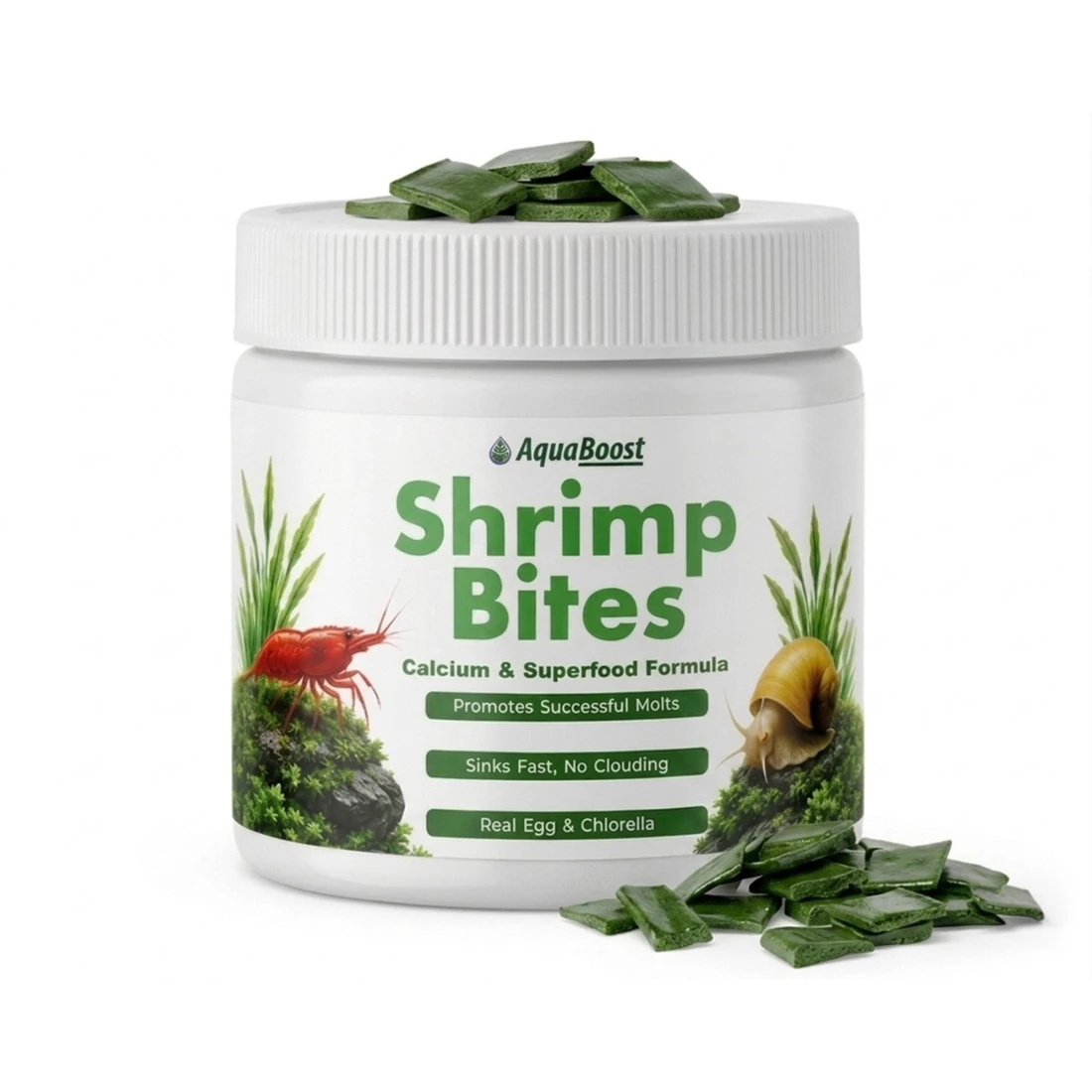 AquaBoost Shrimp Bites Superfood calcium tablets